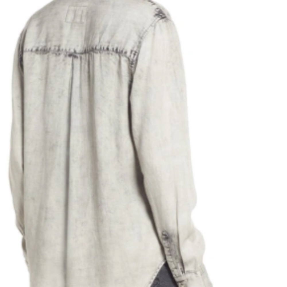 RAILS Snap-up Shirt In Stone Acid Wash XS - Picture 2 of 4
